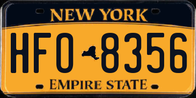 NY license plate HFO8356
