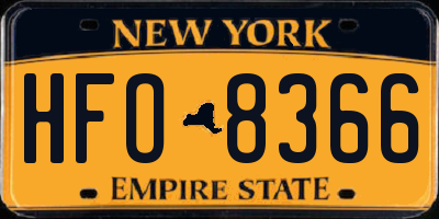 NY license plate HFO8366
