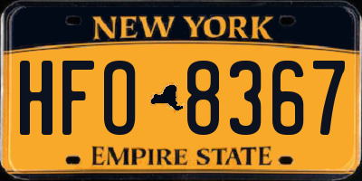 NY license plate HFO8367