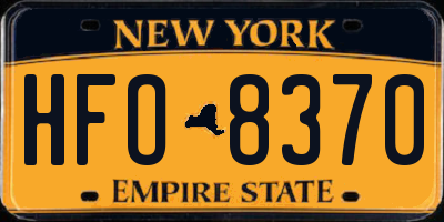 NY license plate HFO8370