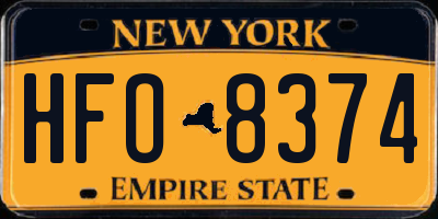 NY license plate HFO8374