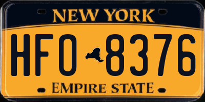 NY license plate HFO8376