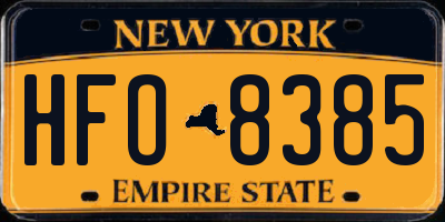 NY license plate HFO8385