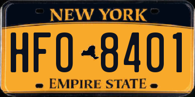 NY license plate HFO8401