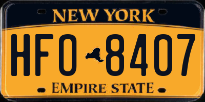 NY license plate HFO8407