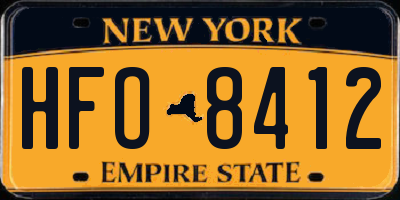 NY license plate HFO8412