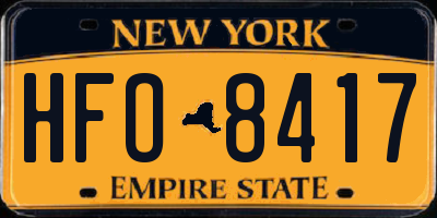 NY license plate HFO8417