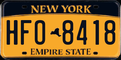NY license plate HFO8418