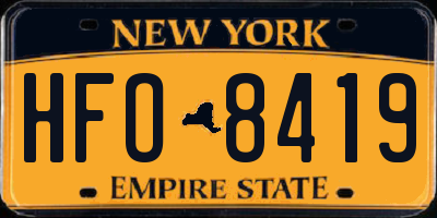 NY license plate HFO8419