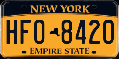 NY license plate HFO8420