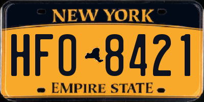 NY license plate HFO8421