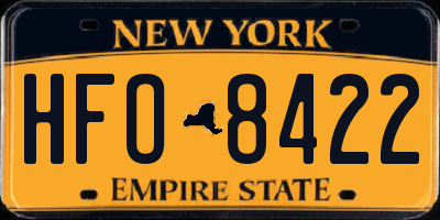 NY license plate HFO8422