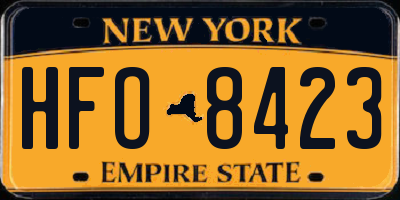 NY license plate HFO8423