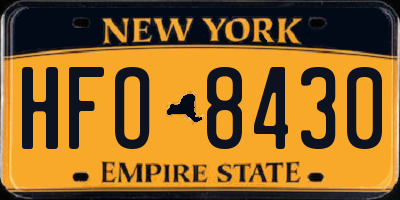 NY license plate HFO8430