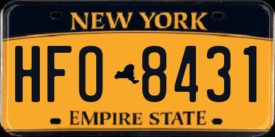 NY license plate HFO8431