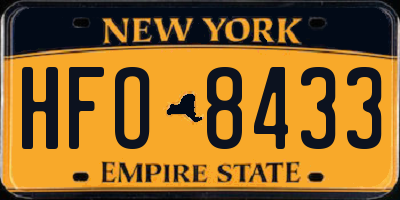 NY license plate HFO8433