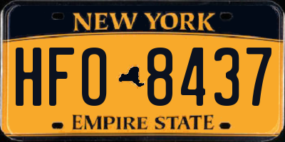 NY license plate HFO8437