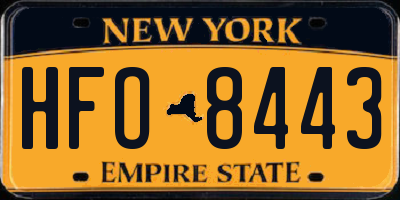 NY license plate HFO8443