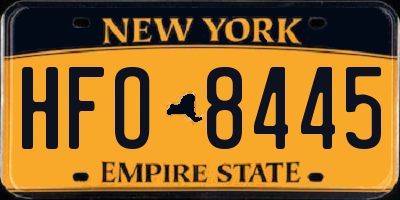NY license plate HFO8445