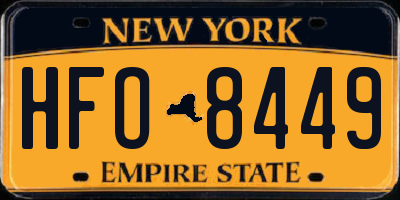NY license plate HFO8449