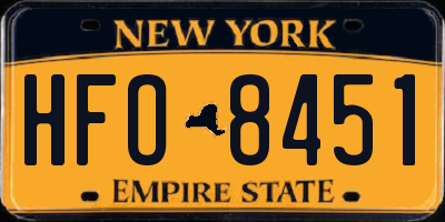 NY license plate HFO8451
