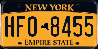 NY license plate HFO8455