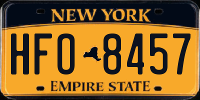 NY license plate HFO8457