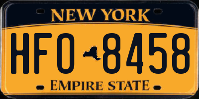 NY license plate HFO8458