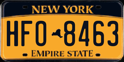 NY license plate HFO8463
