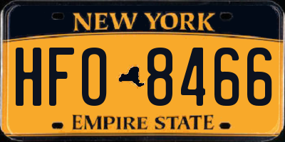 NY license plate HFO8466