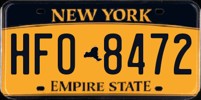 NY license plate HFO8472