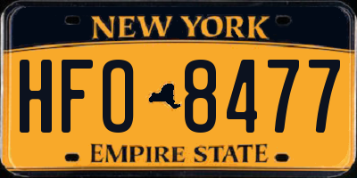 NY license plate HFO8477