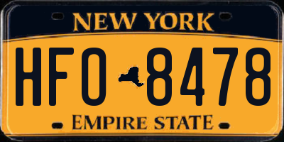 NY license plate HFO8478