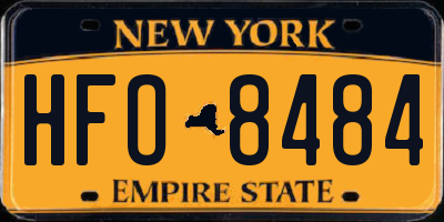 NY license plate HFO8484