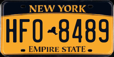 NY license plate HFO8489