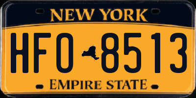 NY license plate HFO8513