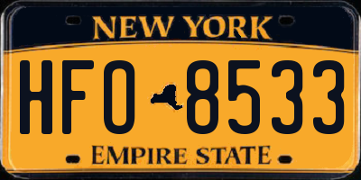 NY license plate HFO8533