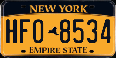 NY license plate HFO8534