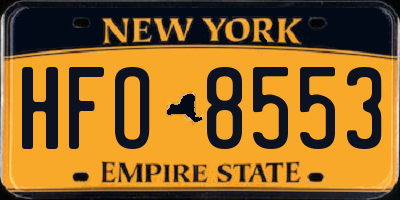 NY license plate HFO8553