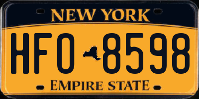 NY license plate HFO8598