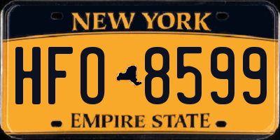 NY license plate HFO8599