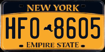 NY license plate HFO8605