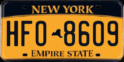 NY license plate HFO8609
