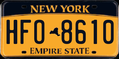 NY license plate HFO8610