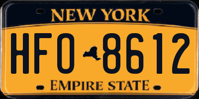 NY license plate HFO8612