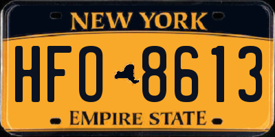 NY license plate HFO8613