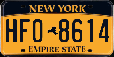 NY license plate HFO8614