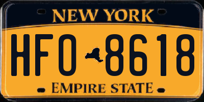 NY license plate HFO8618