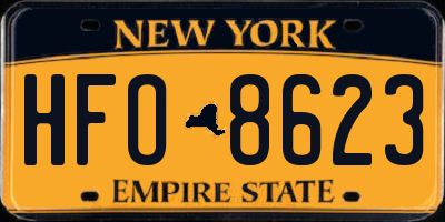 NY license plate HFO8623