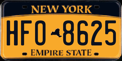 NY license plate HFO8625